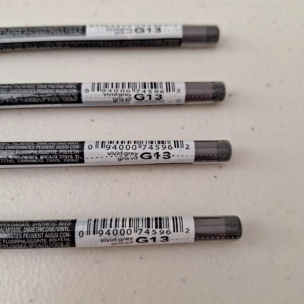 4 Set AVON GLIMMERSTICKS CHROMES EYE LINER - Vivid Grey- G13 - New Sealed